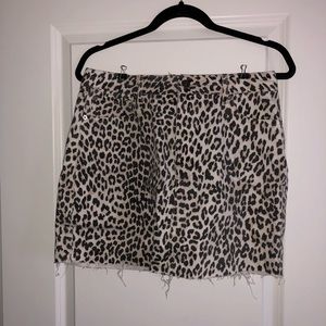 leopard denim skirt